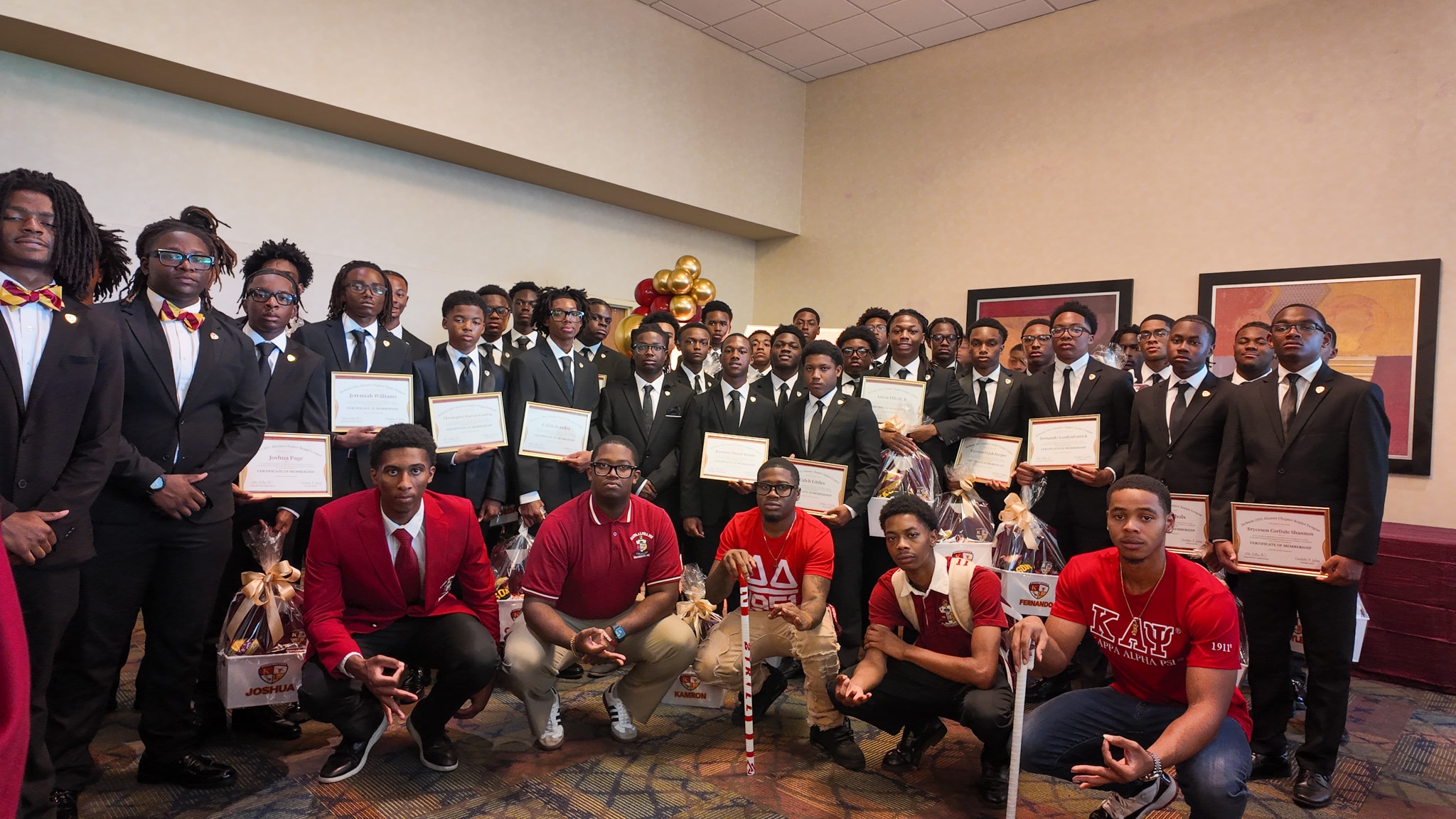 Kappa League members group photo with certificates