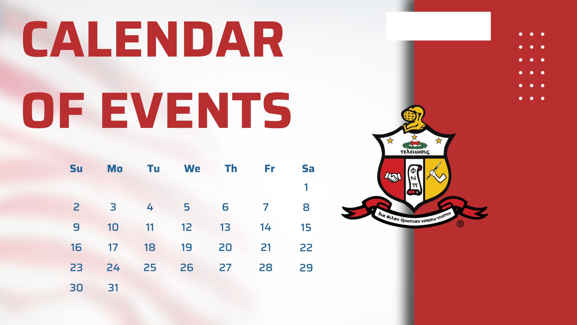 CALENDAR OF EVENTS GRAPHIC