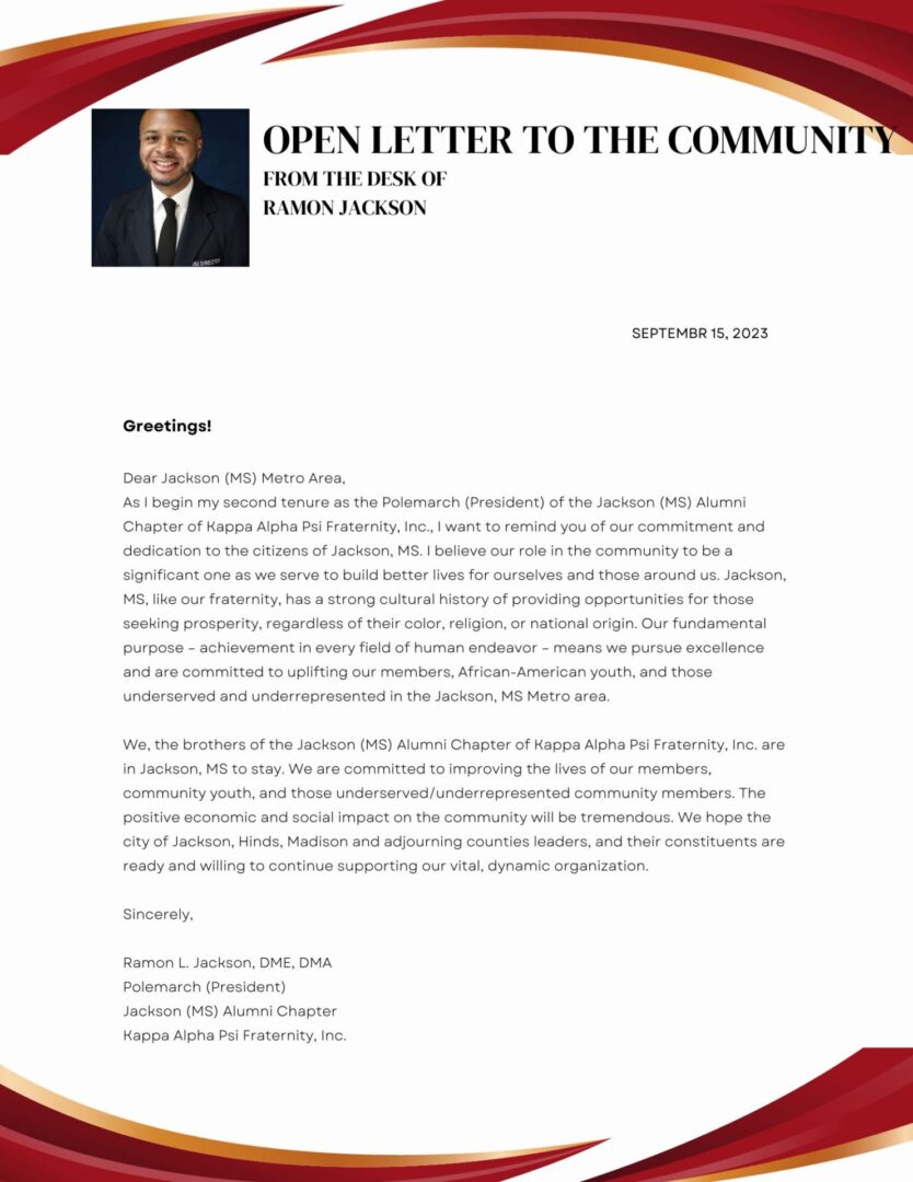 Letter to Community